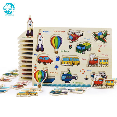 Baby Toys Montessori wooden Puzzle/Hand Grab Board Set