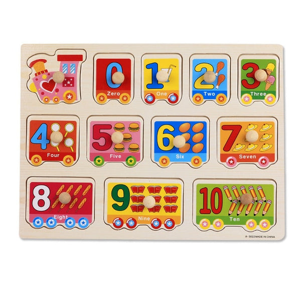 Baby Toys Montessori wooden Puzzle/Hand Grab Board Set