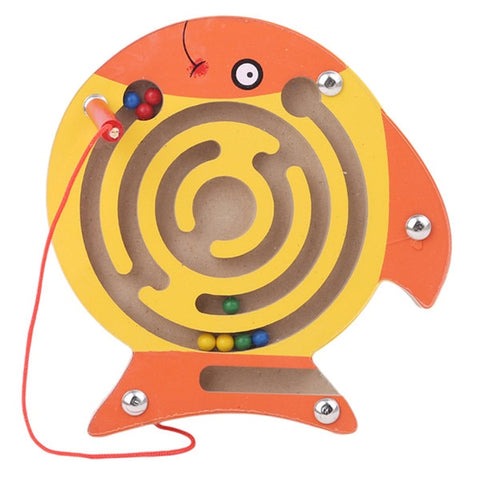 Children Magnetic Maze Toy Kids Wooden Puzzle Game