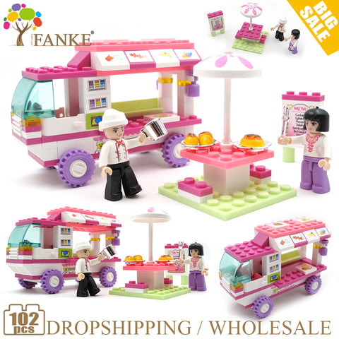 0155 102pcs Girl's Dream Food car Constructor Model Kit