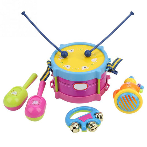 5Pcs Children Drum Trumpet Toy Music Percussion Instrument Band Kit